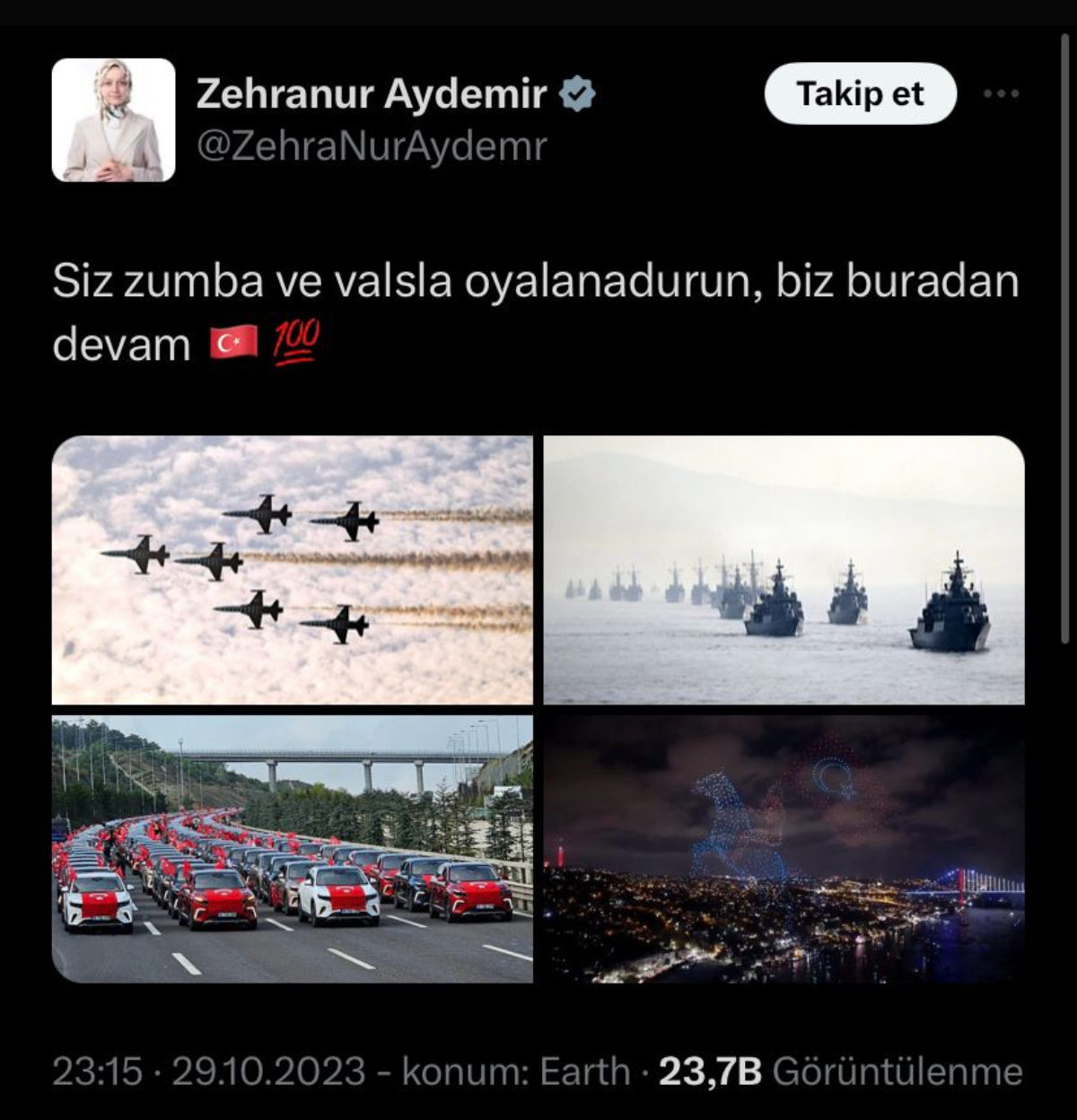 AKP'li Zehranur Aydemir'den tepki çeken paylaşım: Cumhuriyet kutlamalarını 'ayrıştırdı'