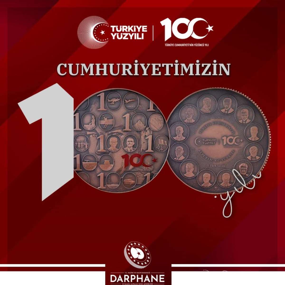 100. yıla özel yapılan madeni 5 lira neyi simgeliyor? 8 köşeli yıldız nedir?