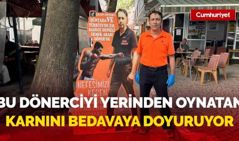 İlginç yarışma: Bu dönerciyi yerinden oynatan karnını bedavaya doyuruyor...