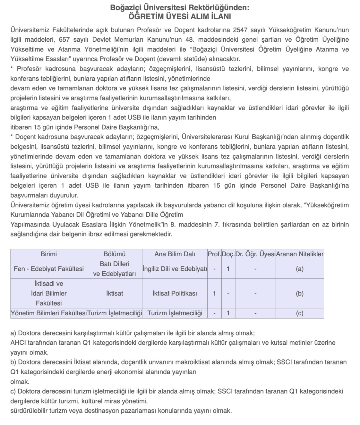 Boğaziçi’nde Akademik özerklik hiçe sayıldı... Rektörlük bölümün isteğini görmezden geldi!