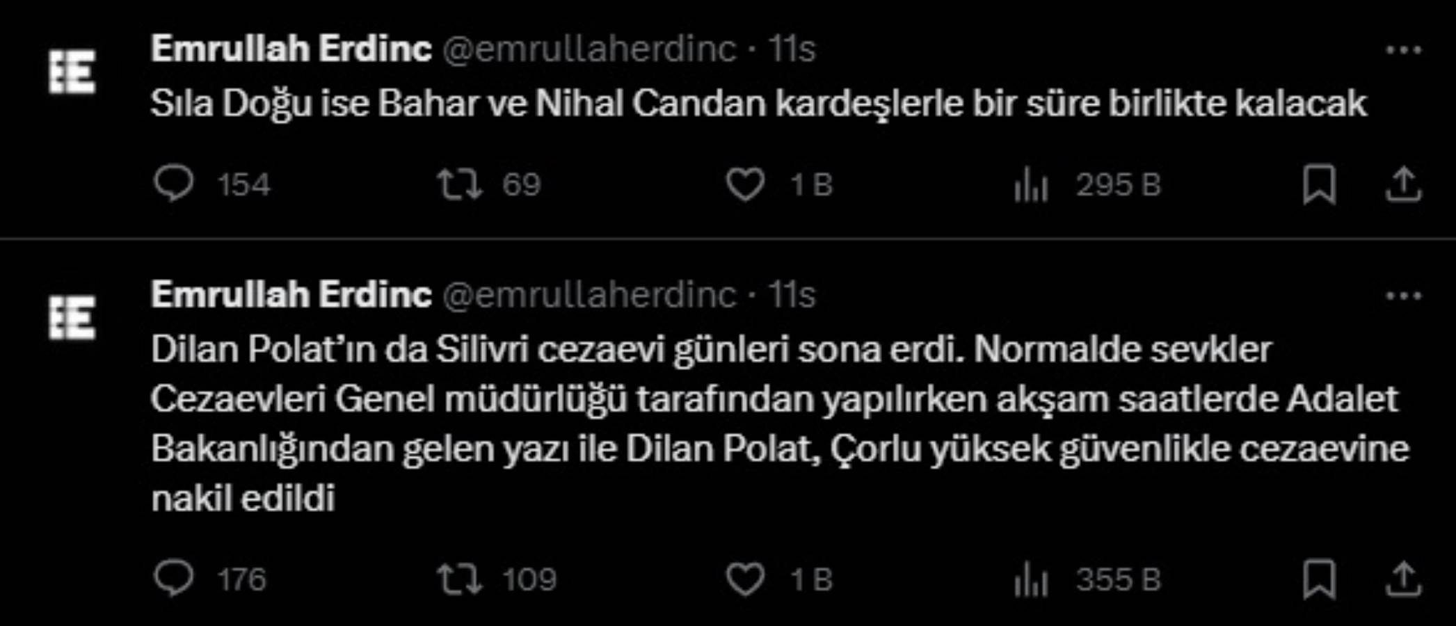 Sıla Doğu, Nihal ve Bahar Candan kardeşlerle aynı cezaevinde kalacak