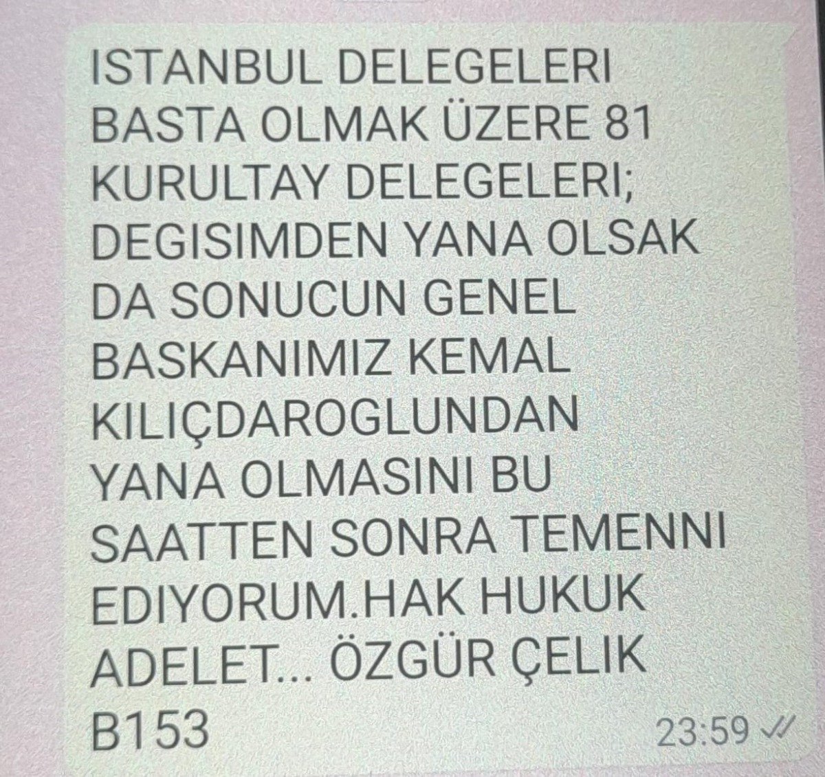 İstanbul delegelerine sahte mesaj atıldı: Özgür Çelik’ten açıklama geldi