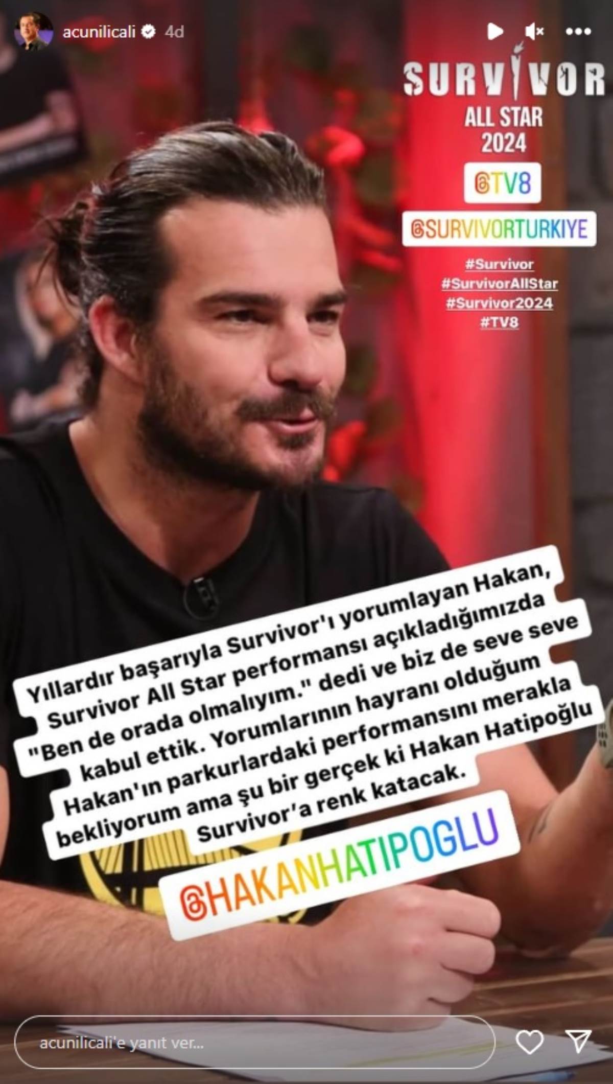 Acun Ilıcalı 'Yorumlarının hayranıyım' sözleriyle duyurdu... Survivor All Star 2024'ün son yarışmacısı belli oldu