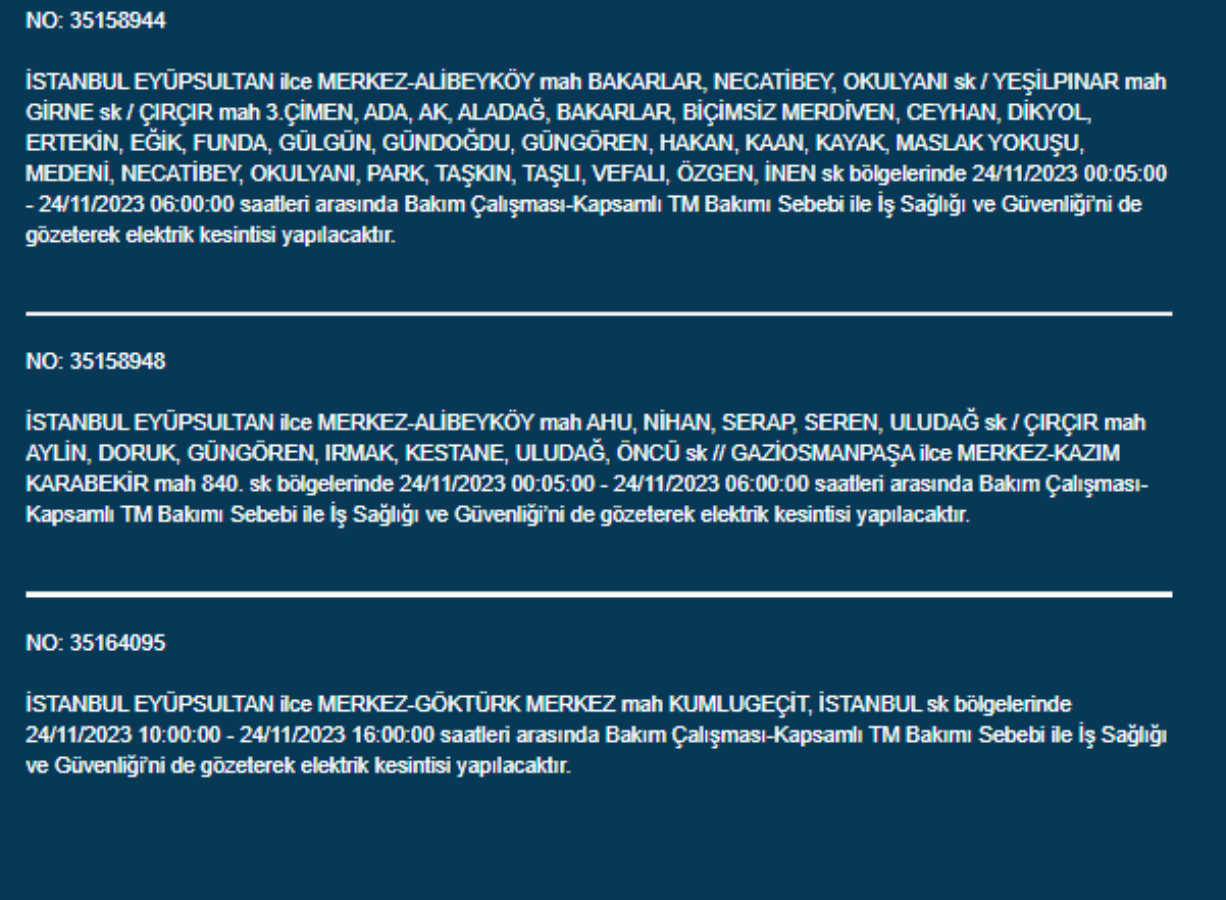 İstanbul'da 34 ilçede elektrik kesintisi: İstanbul'da bugün elektrik kesintisi yaşanacak ilçeler hangileri? İstanbul'da elektrikler ne zaman gelecek?