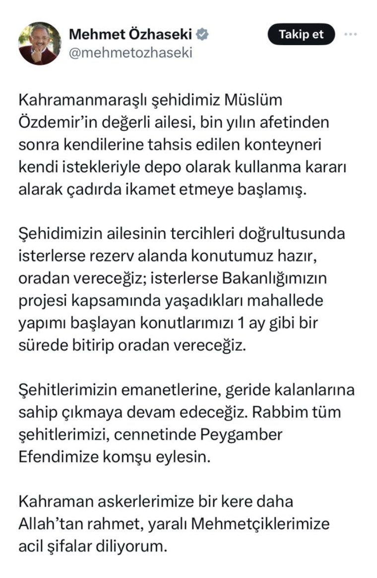 'Çadırda yaşamıyorlar' açıklaması gelmişti... Bakan Özhaseki, Kahramanmaraş Valiliği'ni yalanladı